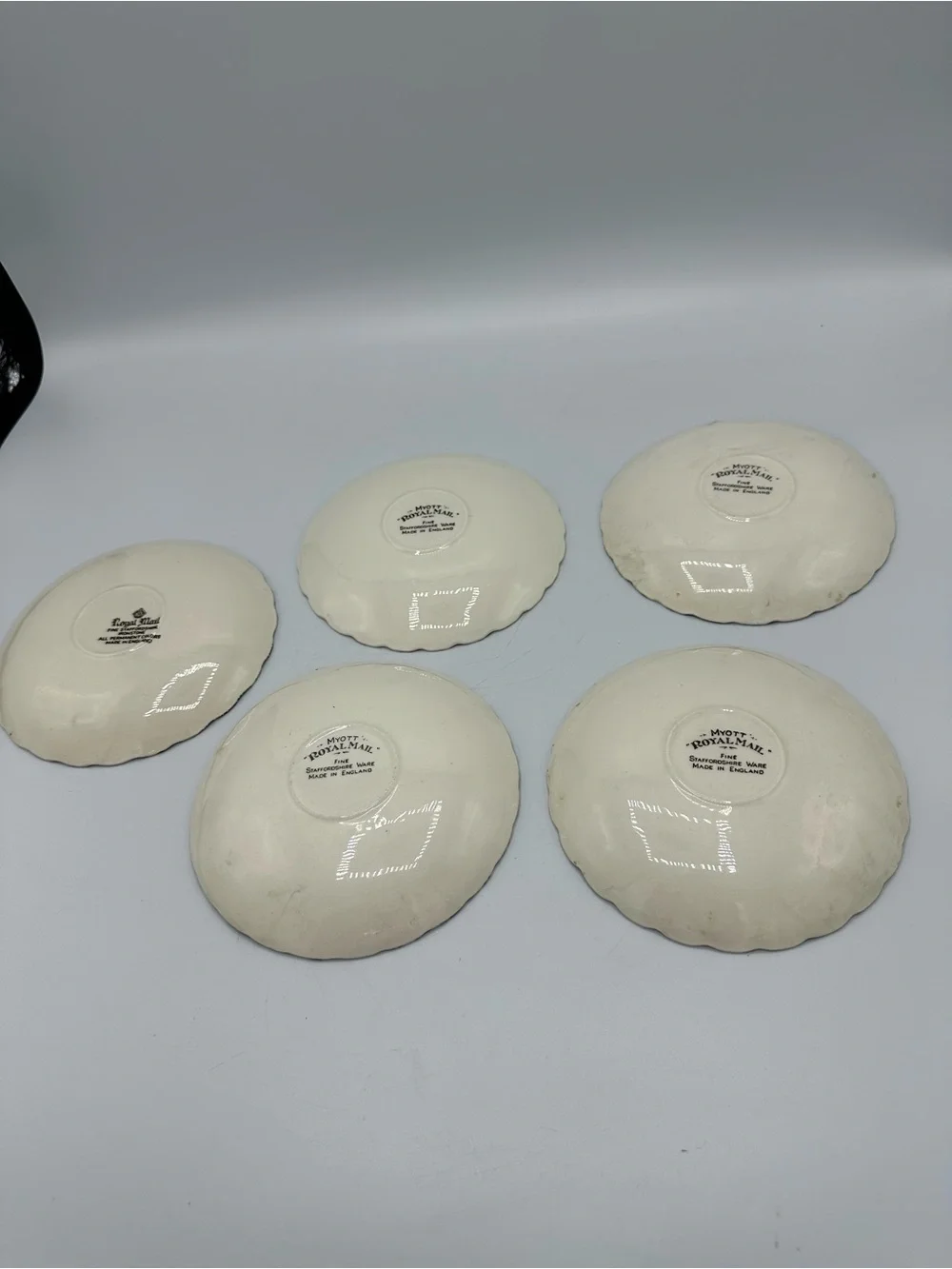 Vtg Myott Royal Mail Brown Saucer Plates 5 1/2